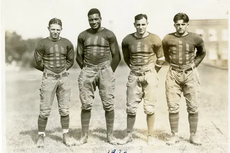 Jack Trice (second from left) and three of his teammates on the varsity football squad