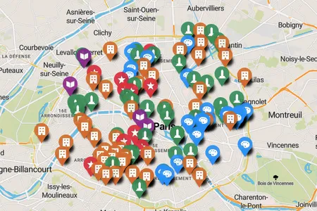 The map currently features more than 130 entries divided into five categories