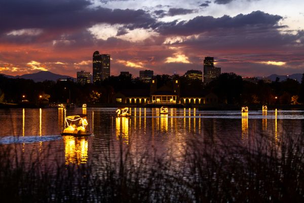 Denver sunset on Ferril Lake thumbnail