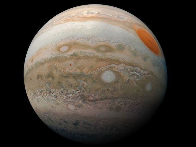 A composite image of Jupiter, taken by the Juno spacecraft