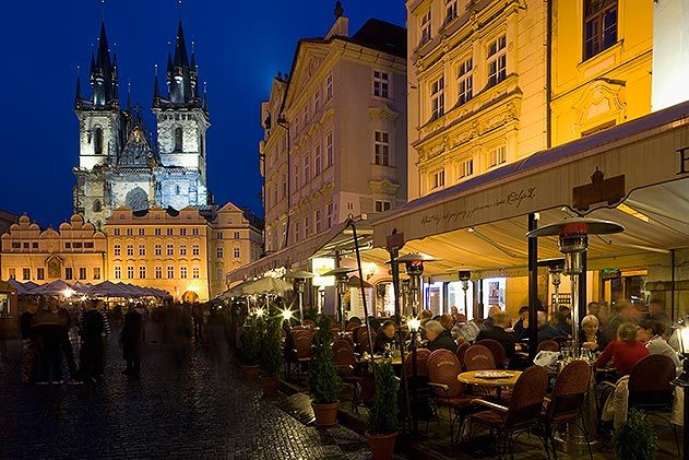 Cafe Restaurant Old Town Square Church of our Lady Prague
