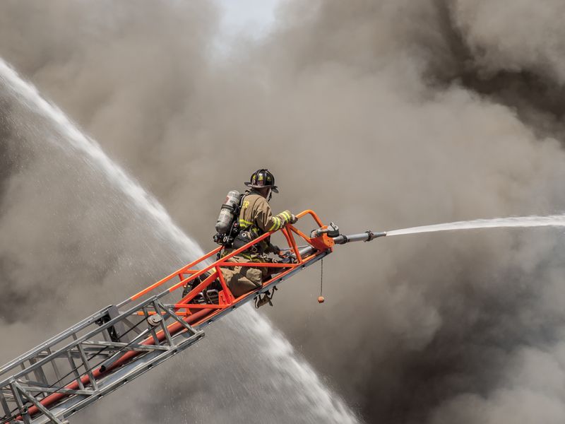 Firefighter at a historic fire in Gonic New Hampshire Smithsonian