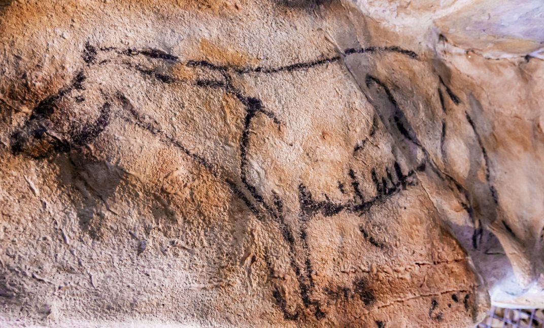 Las Monedas cave drawing in Cantabria, Spain