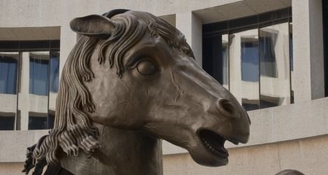 Ai WeiWei's zodiac animals come to the Hirshhorn plaza.