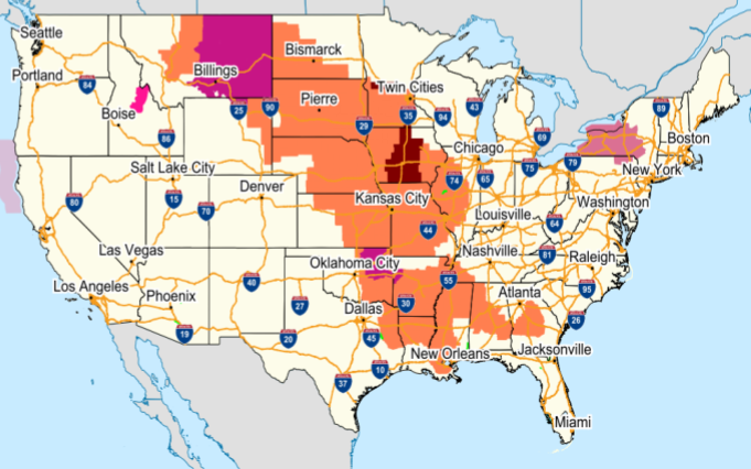 heat map of U.S>
