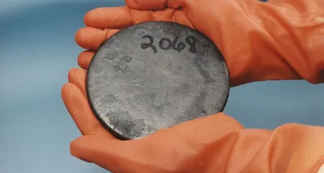 A sample of highly enriched uranium