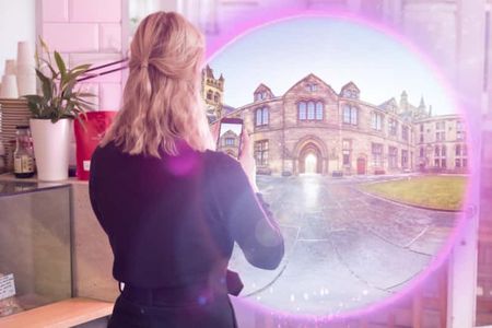 The app opens a 'portal' that allows users to step into a series of immersive AR experiences