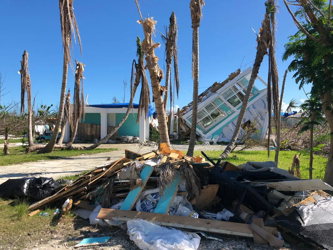 Upturned home, Treasure Cay