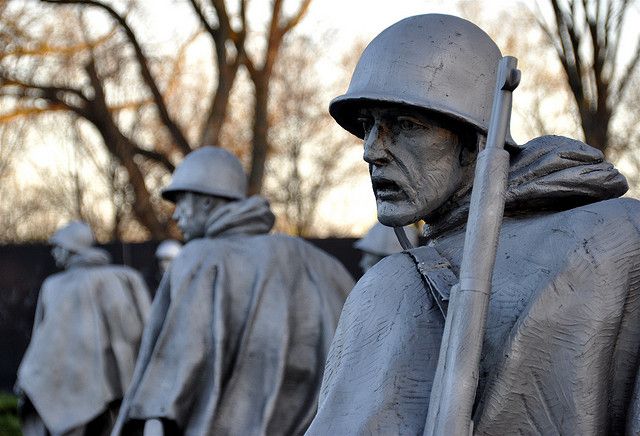 Soldiers at the Korean War Veterans Memorial