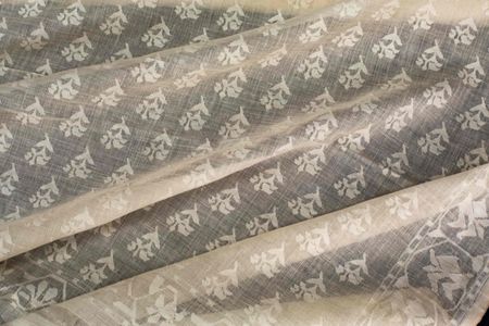 A 300-thread count sari woven out of a hybrid Dhaka muslin thread