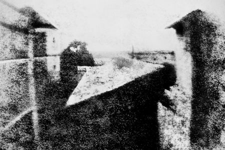 The earliest surviving photograph, taken in 1826 or 1827, titled View from the Window at Le Gras.