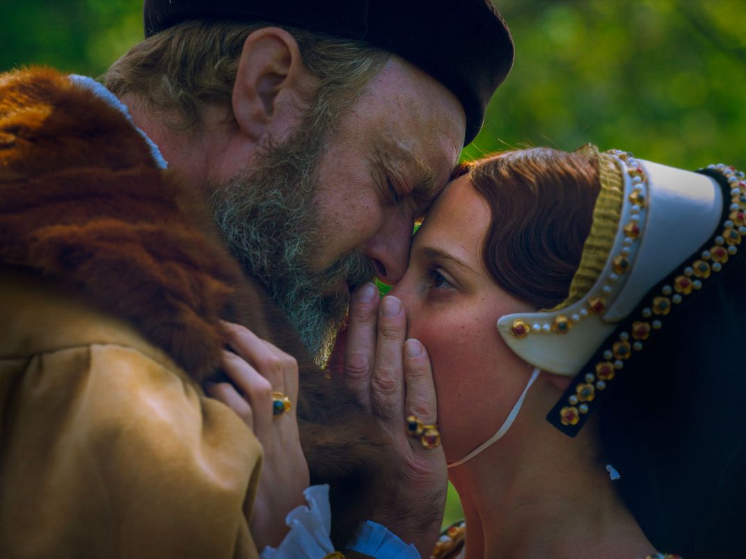 Jude Law as Henry VIII and Alicia Vikander as Catherine Parr in Firebrand​​​​​​​