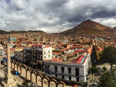 The city of Potos&iacute; rests at high altitude in Bolivia.