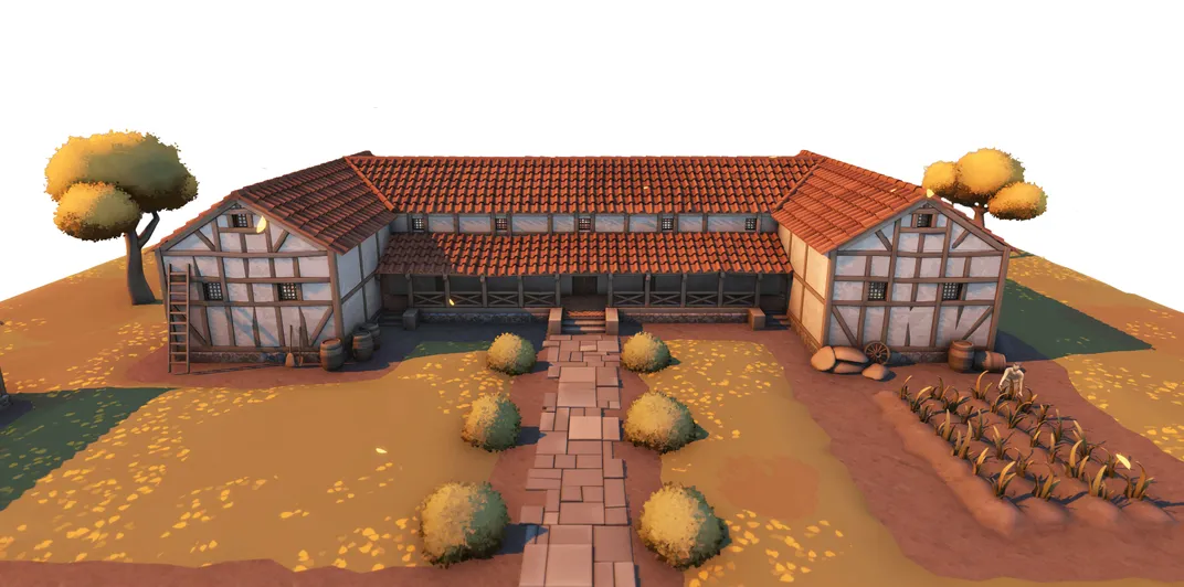 A digital rendering of what the Roman villa might have looked like