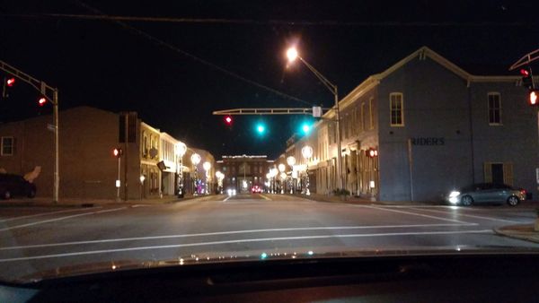 Elizabethtown, Kentucky through the windshield at Christmas thumbnail