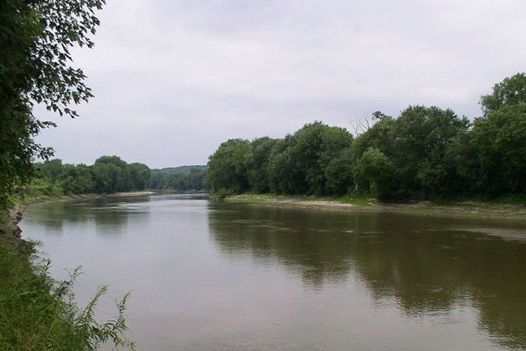 A river and trees