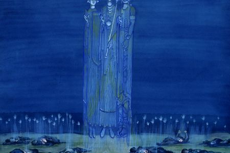Claggett Wilson, Saviors of France--Jeanne d'Arc, St. Louis, Clovis and the Hands of the Common Soldier, ca. 1919, watercolor on paperboard, Smithsonian American Art Museum, Gift of Alice H. Rossin, 1981.163.13