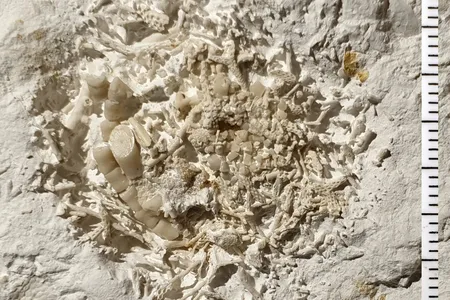 The fossil find, dubbed Danekr&aelig; DK-1295, contains regurgitated fragments of sea lilies.