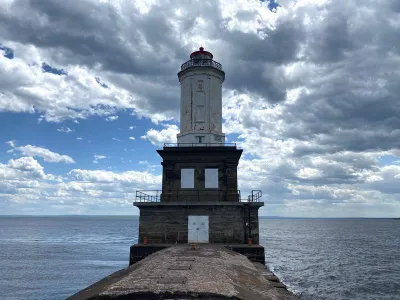 Built in 1919-20, the lighthouse stands 68 feet tall and measures about 1,000 square feet.