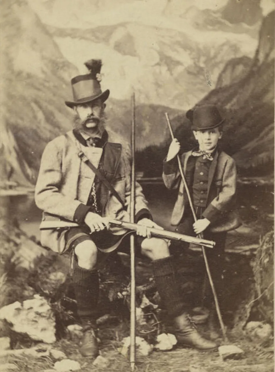 Franz Joseph and his son, Crown Prince Rudolf