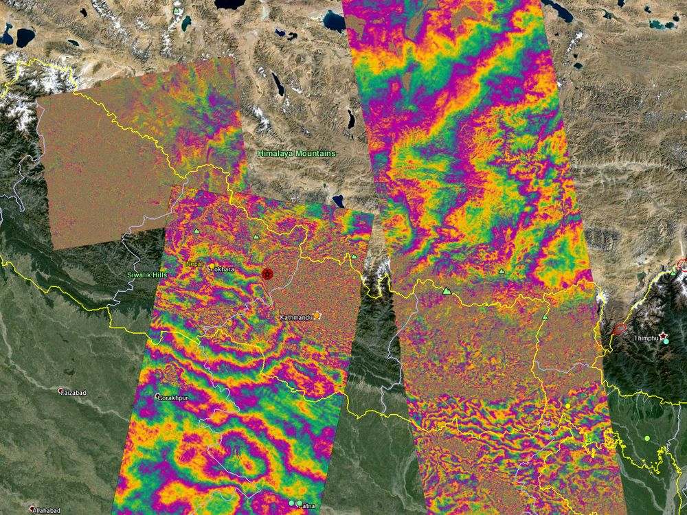 Satellite view of Nepal quake