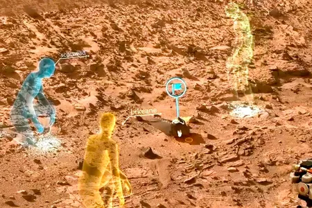 Besides visiting Mars through telepresence, explorers will be able to meet there virtually using software that overlays data onto real imagery, then displays the “mixed reality” holographically so it can be viewed with Microsoft’s HoloLens glasses.