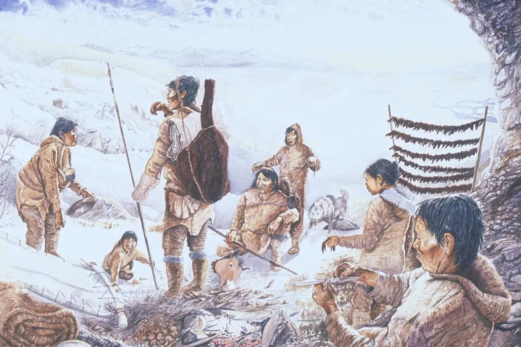 Hunters in Yukon Cave Reconstruction