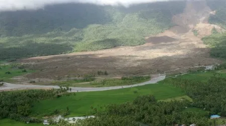 Landslides can be both sudden and devastating to people living in the shadows of mountains. This one, which slid in 2006 in the Philippine province of Southern Leyte, killed more than 1000 people.