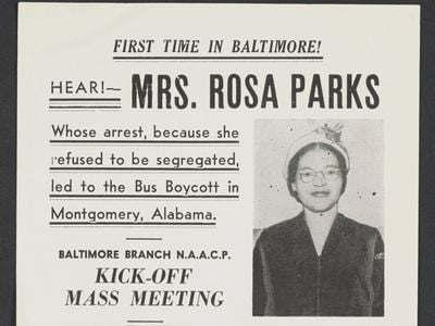This 1956 poster is just one of thousands of items of Rosa Parks' personal collection now digitized by the Library of Congress. 