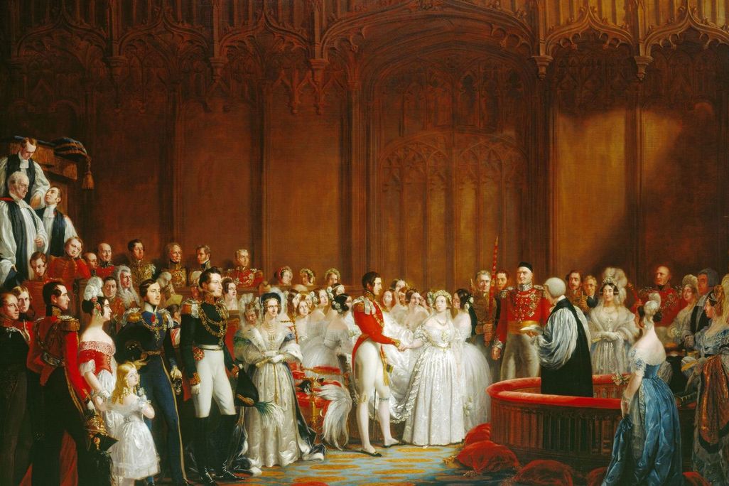 A painting of the wedding of Queen Victoria and Prince Albert