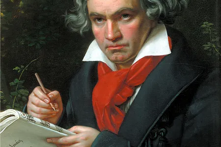 A portrait of Ludwig van Beethoven by August Klober, circa 1818