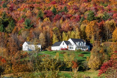 Large homes in Maine, Wisconsin and Vermont, like this one, were found to have the largest carbon footprints due to use of heat in cold winters.