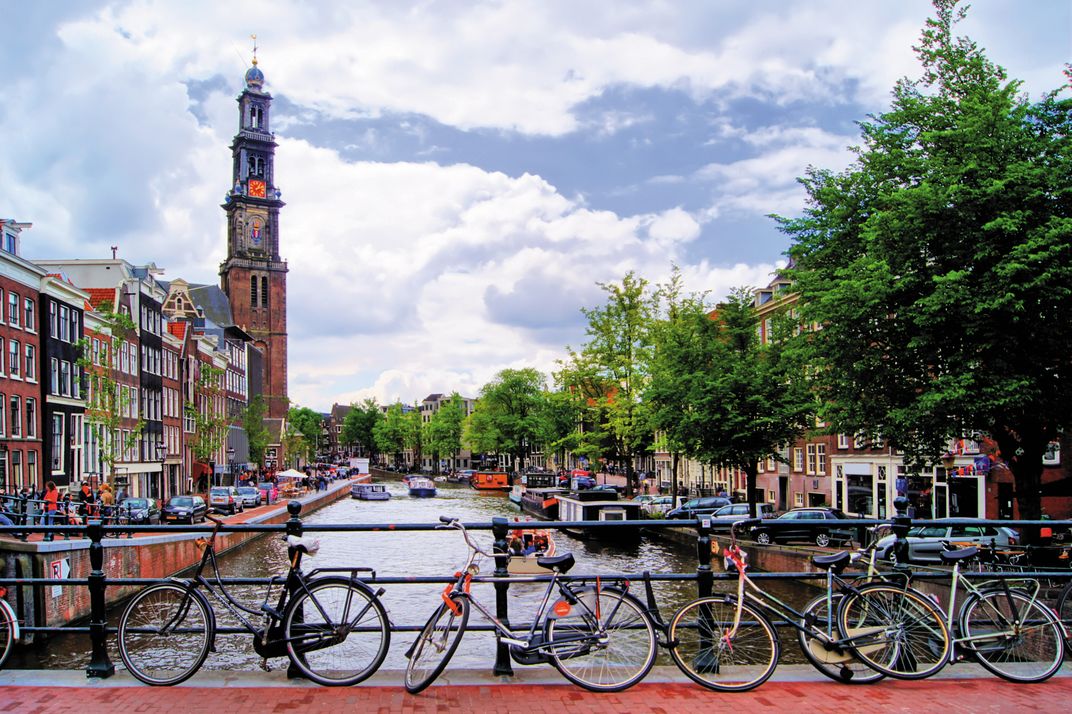 Bikes along the canal, Amsterdam