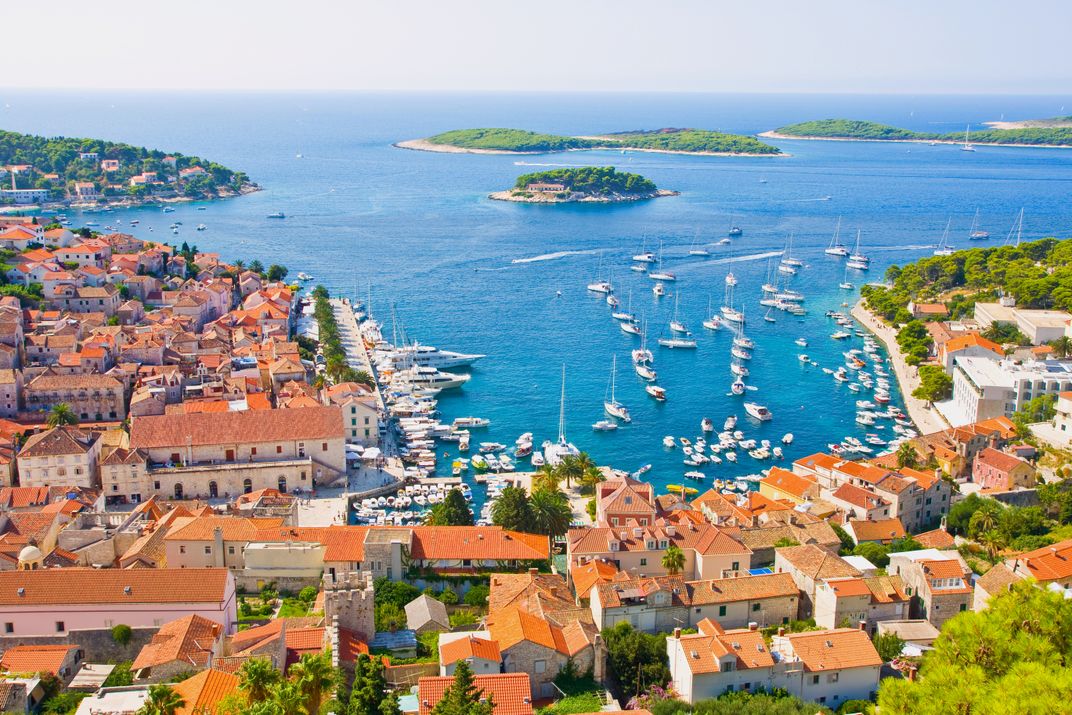 The coastal town of Hvar