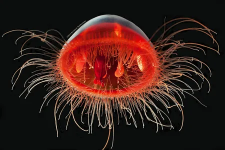 Karen Osborn, invertebrate zoologist and curator at the Smithsonian’s National Museum of Natural History, uses photography to help people connect with the hard-to-see marine animals she studies, like this deep-sea jellyfish (Voragonema pedunculata). (Karen Osborn, Smithsonian)