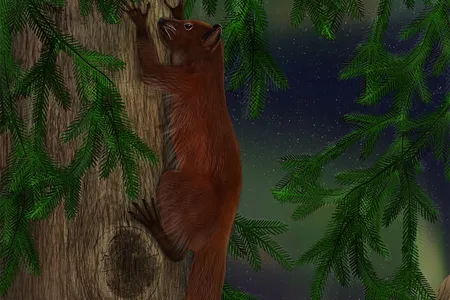 An artist&rsquo;s reconstruction of Ignacius dawsonae surviving in the warm but dark forests of Ellesmere Island