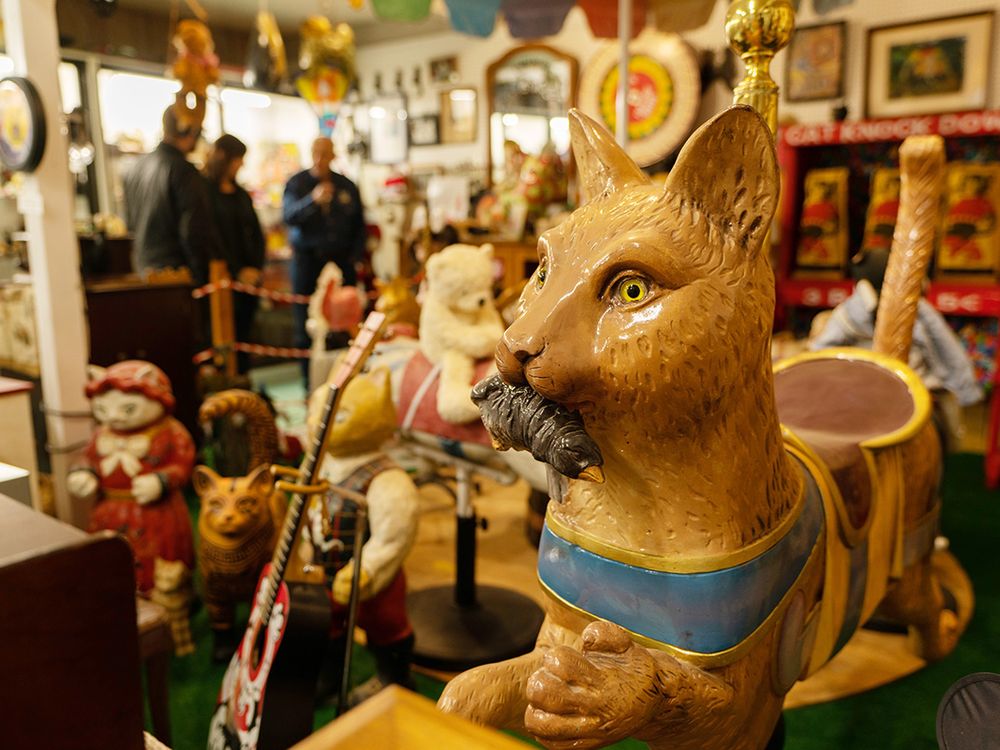 One of many cat statues at the American Museum of the House Cat in Cullowhee, North Carolina.