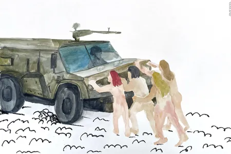 Ukrainian artist Kinder Album's "Ukrainians Will Resist" is one of a variety of new artworks by Ukrainian artists being exhibited at the upcoming Venice Biennale.