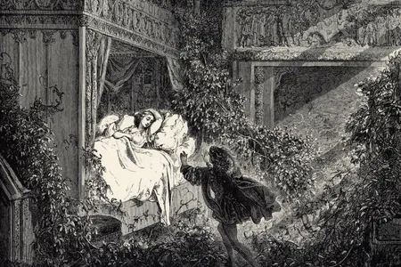 A 19th-century illustration of 'Sleeping Beauty' by artist Gustave Doré