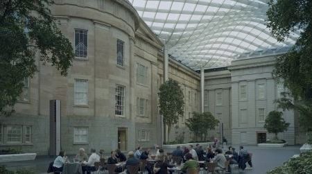 The covered Kogod Courtyard provides the perfect setting for Thursday’s jazz concert with the Freddie Redd-Butch Warren Quintet celebrating the legacy of Thelonius Monk.