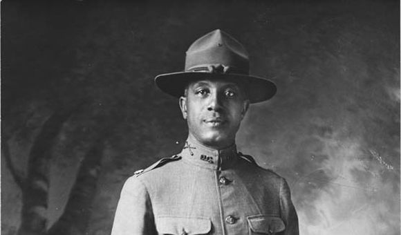 During World War I, Black soldiers served in segregated units. (Scurlock Studio Records, NMAH Archives Center)