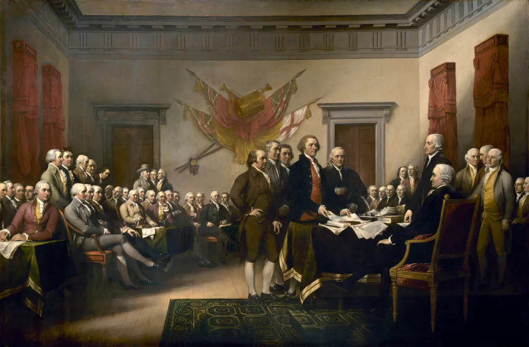 The monumental version of the Trumbull painting in the Rotunda of the U.S. Capitol