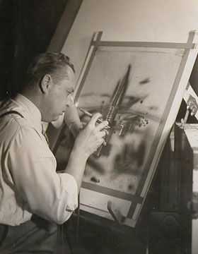 Arthur Radebaugh at his easel