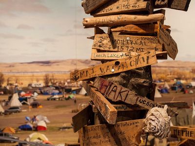 A signpost from Standing Rock is now in the collections of the Smithsonian's National Museum of the American Indian.
