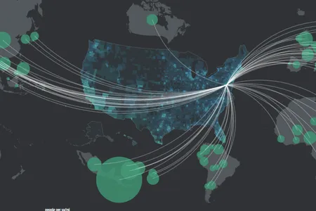 Screenshot from "American Panorama" showing the origins of foreign-born Americans living in Washington, D.C. in 2000.