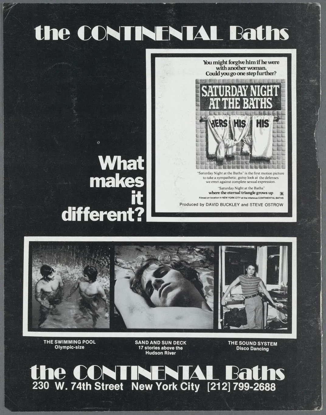 A 1975 advertisement for the Continental Baths