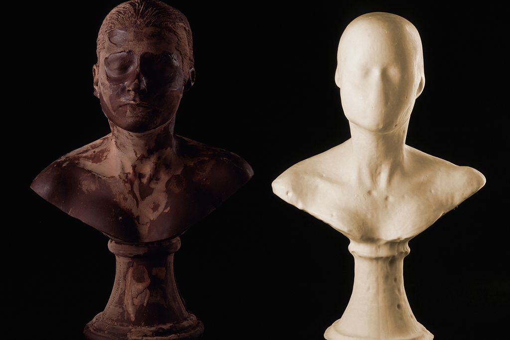 Lick and Lather, self portrait busts