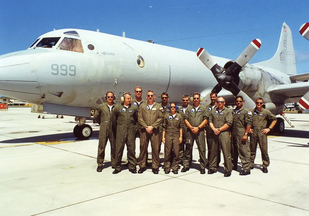 The author’s Lockheed P-3C Orion in Hawaii in 2000, with Combat Aircrew One. “You can clearly see the grime and dirt, especially on the nacelle,” he says.