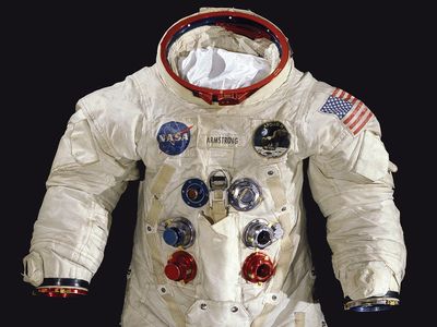 The spacesuit Neil Armstrong wore when he was the first person to step on the moon resides in the National Air and Space Museum's collection. 