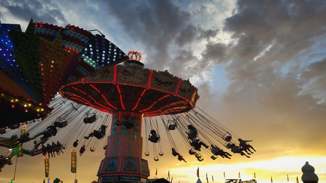 Sun setting over the Fair